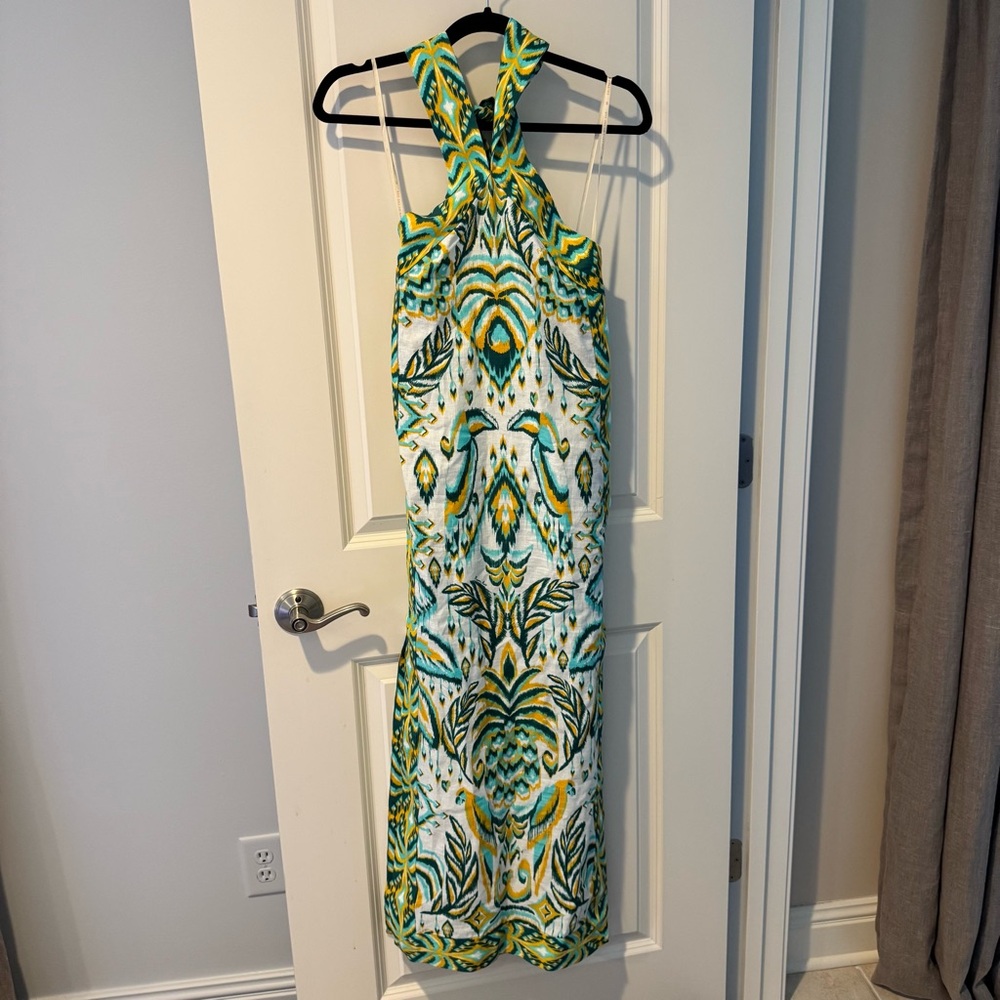 NWT Farm Rio Tropical Tapestry Off-White Halter Neck Dress | XS - Picture 4 of 10